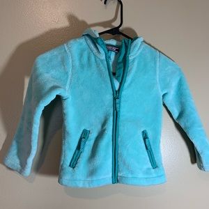 Lands’ End girls fleece zip up coat size small